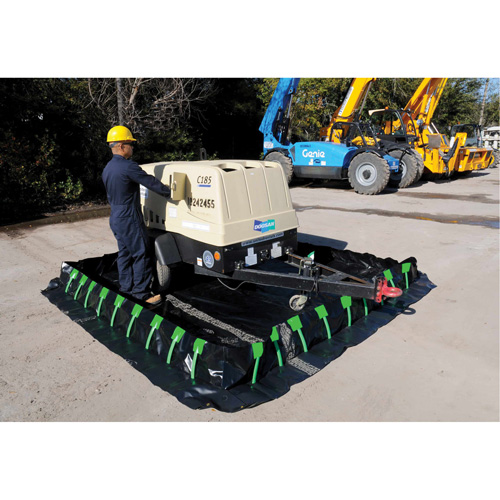 Ultra-Containment Berm&reg;, 179 US gal. Capacity, 4' W x 6' L x 12" H, Stake Wall Air Extreme Inc.