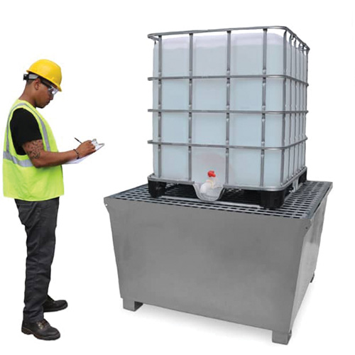 Steel Ultra-IBC Spill Pallet&reg;, 370 US gal. Spill Capacity, 57.6" x 34.7" x 56.9" Air Extreme Inc.
