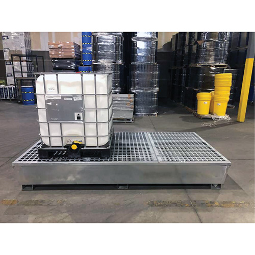 Ultra-Twin IBC Spill Pallet en acier, Capacit&eacute; de d&eacute;versement 370 gal. US, 103,8" x 26,8" x 51,1" Air Extreme Inc.