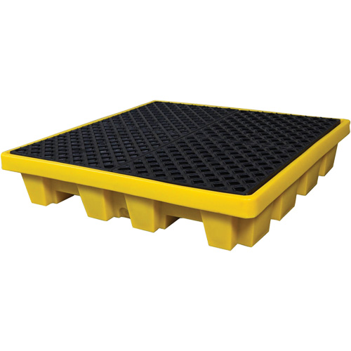 Ultra-Spill Pallet emboitable, 4 barils, Capacit&eacute; de d&eacute;versement 66 gal. US, 51" x 51" x 10" Air Extreme Inc.