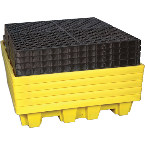 Ultra-Spill Pallet emboitable, 4 barils, Capacit&eacute; de d&eacute;versement 66 gal. US, 51" x 51" x 10" Air Extreme Inc.