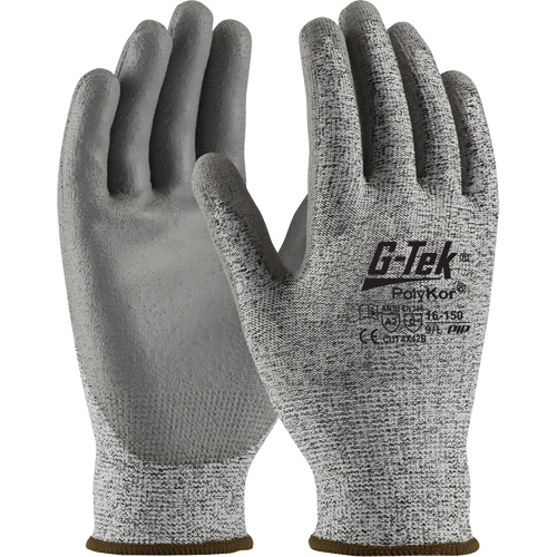 Gants r&eacute;sistants aux coupures G-Tek en tricot sans couture, Taille T-petit, Calibre 13, Rev&ecirc;tement Polyur&eacute;thane, Enveloppe en PolyKor, ASTM ANSI niveau A2/EN 388 niveau B Air Extreme Inc.