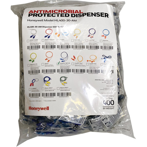 Recharge de bouchons doreille SDT-30 pour le distributeur HL400, Vrac - Sac en poly, Avec cordon Air Extreme Inc.