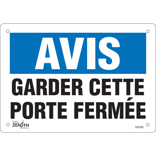 "Porte ferm&eacute;e" Sign, 7" x 10", Vinyl, French Air Extreme Inc.