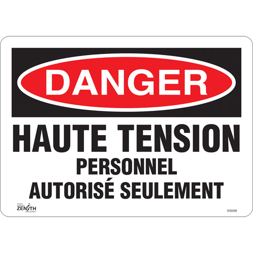 "Haute tension" Sign, 10" x 14", Vinyl, French Air Extreme Inc.