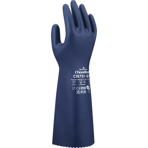CN751 Chemical-Resistant Gloves, Size Small/7, 15" L, Nitrile, 18-mil Air Extreme Inc.