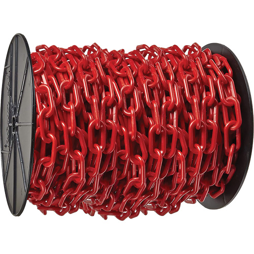 Heavy-Duty Plastic Safety Chain, Red, 2" Link, 100' Length Air Extreme Inc.