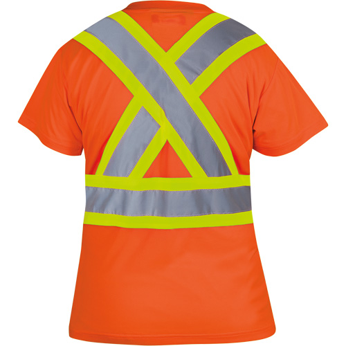6948 Women's Bird's-Eye Safety T-Shirt, Polyester, X-Small, High Visibility Orange Air Extreme Inc.
