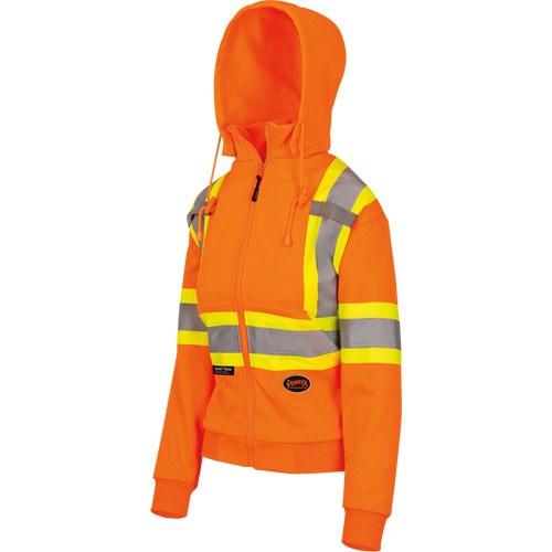 6924W Women's Fleece Hoodie with Zipper, Polyester, X-Small, High Visibility Orange Air Extreme Inc.