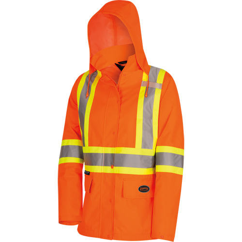 5626W The Rock Women's 300D  Quilted Safety Parka, Polyester/Polyurethane, High Visibility Orange, X-Small Air Extreme Inc.