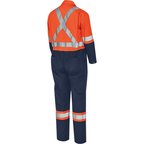5514BBT 2-Tone Safety Coveralls with Zipper Closure, 40 (Tall), High Visibility Orange/Navy Blue Air Extreme Inc.