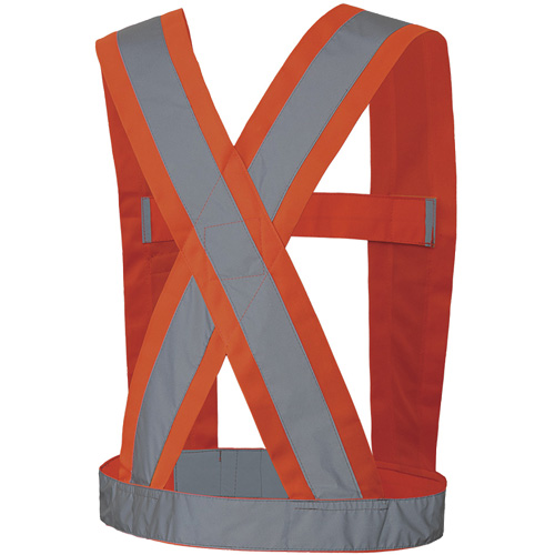 5491 Bretelles ajustables de s&eacute;curit&eacute; haute visibilit&eacute; de 4" de largeur, R&eacute;pond ou surpasse la norme CSA Z96 classe 2 - niveau 2, Orange haute visibilit&eacute;, Couleur r&eacute;fl&eacute;chissante Argent, Taille unique Air Extreme Inc.