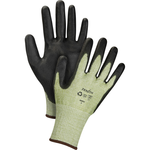 Eco-Friendly Seamless Cut-Resistant Gloves, Size 9, 13 Gauge, Polyurethane Coated, HPPE/RPET Shell, ASTM ANSI Level A4 Air Extreme Inc.