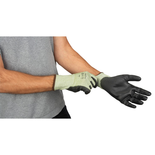 Eco-Friendly Seamless Cut-Resistant Gloves, Size 9, 13 Gauge, Polyurethane Coated, HPPE/RPET Shell, ASTM ANSI Level A4 Air Extreme Inc.