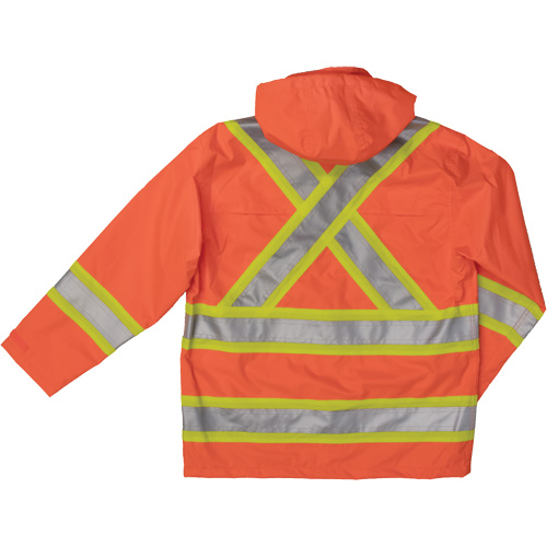 Manteau de s&eacute;curit&eacute; imperm&eacute;able en tissu ind&eacute;chirable Ripstop, Polyester, T-Grand, Orange haute visibilit&eacute; Air Extreme Inc.