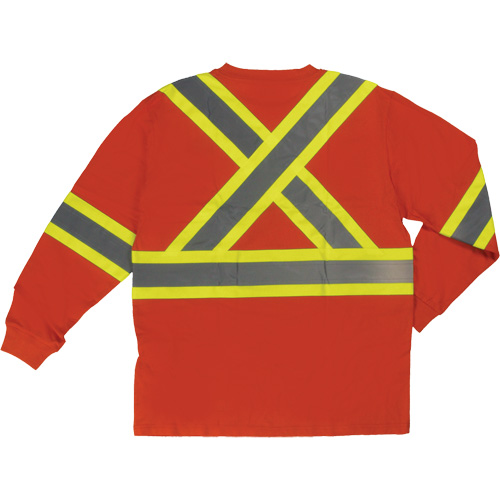 Long Sleeve Safety T-Shirt, Cotton, X-Small, High Visibility Orange Air Extreme Inc.