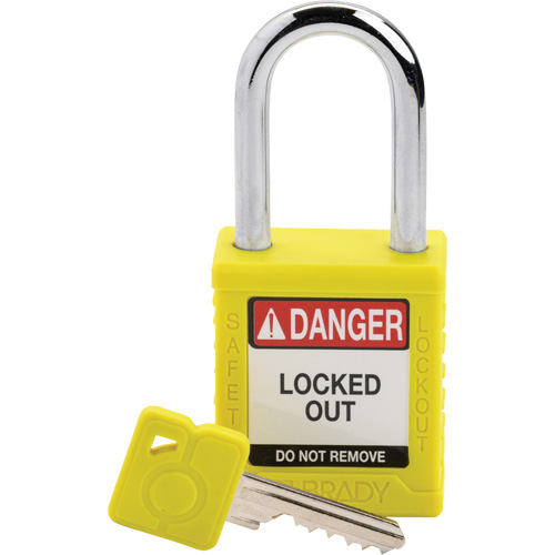 Velocity Lockout Padlock, Yellow, Keyed Different, Nylon, 1-1/2" Width Air Extreme Inc.