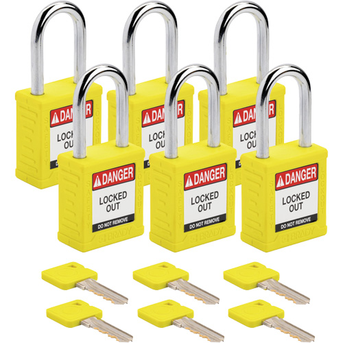 Cadenas de verrouillage Velocity, Jaune, Cl&eacute;s diff&eacute;rentes, Nylon, Largeur de 1-1/2" Air Extreme Inc.
