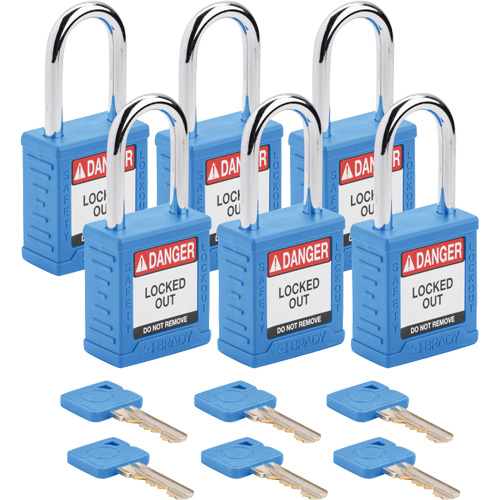 Velocity Lockout Padlocks, Blue, Keyed Alike, Nylon, 1-1/2" Width Air Extreme Inc.