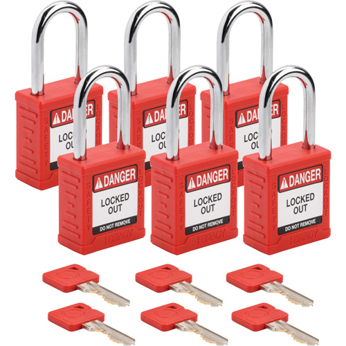Velocity Lockout Padlocks, Red, Keyed Alike, Nylon, 1-1/2" Width Air Extreme Inc.