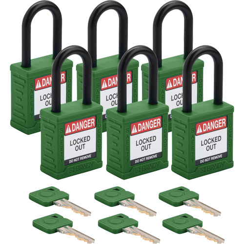 Velocity Lockout Padlocks, Green, Keyed Different, Nylon, 1-1/2" Width Air Extreme Inc.
