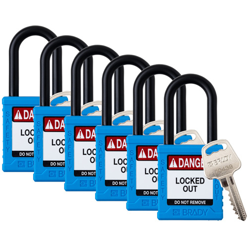 Velocity Lockout Padlocks, Blue, Keyed Alike, Nylon, 1-1/2" Width Air Extreme Inc.