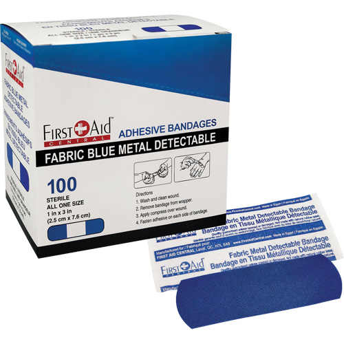 Bandages, Rectangular/Square, 3", Fabric Metal Detectable, Sterile Air Extreme Inc.