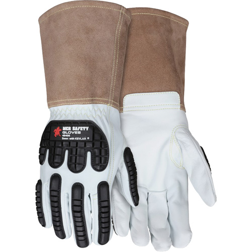 Gants en cuir pour le soudage, Moyen, Paume en Ch&egrave;vre, Poignet Manchette Air Extreme Inc.