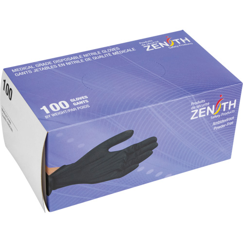Heavyweight Tactile Grip Examination Gloves, 2X-Large, Nitrile, 8-mil, Powder-Free, Black Air Extreme Inc.