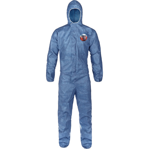 Hooded Coveralls, Large, Blue, MicroMax&reg; VP Air Extreme Inc.