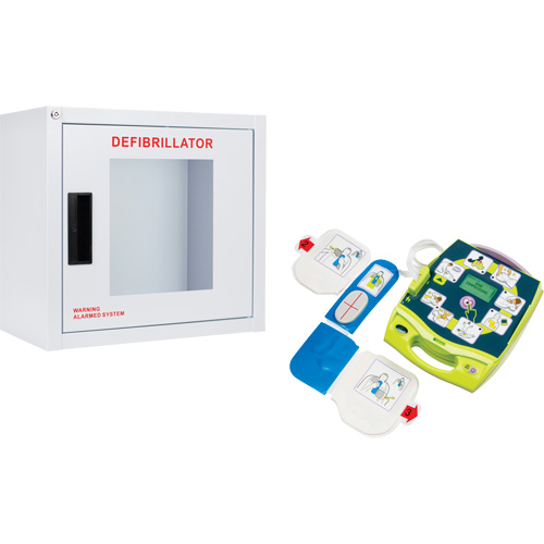 AED Plus&reg; Defibrillator & Wall Cabinet Kit, Semi-Automatic, English, Class 4 Air Extreme Inc.
