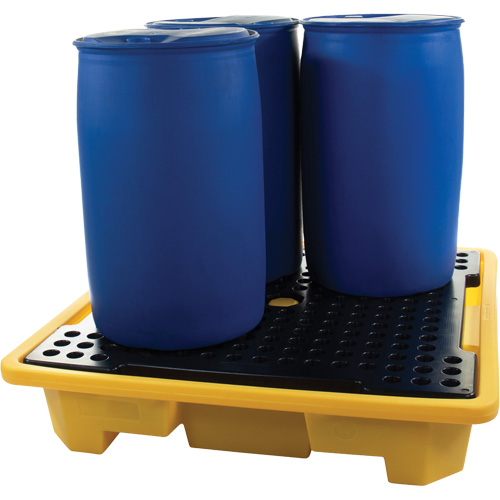 Palette de d&eacute;versements pour quatre barils, Capacit&eacute; de d&eacute;versement 66 gal. US, 57,5" x 57,5" x 12" Air Extreme Inc.