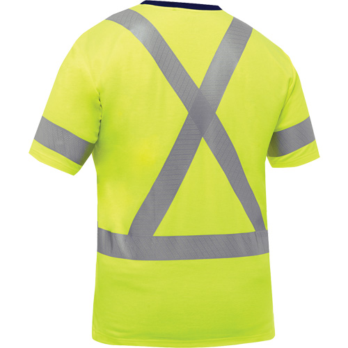 Chemise &agrave; manches courtes et X au dos Bisley, Poly-coton, Petit, Jaune lime haute visibilit&eacute; Air Extreme Inc.