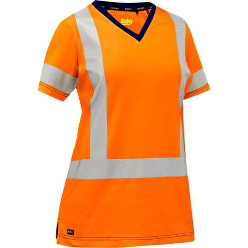 Bisley&reg; Women's X-Back Short Sleeve Shirt, Poly-Cotton, Small, High Visibility Orange Air Extreme Inc.