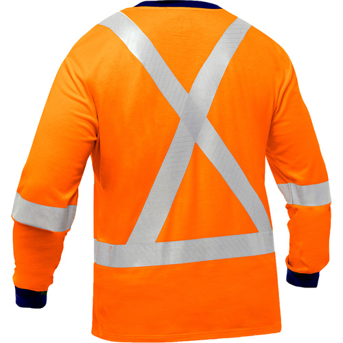 Bisley&reg; X-Back Long Sleeve Shirt, Poly-Cotton, Small, High Visibility Orange Air Extreme Inc.