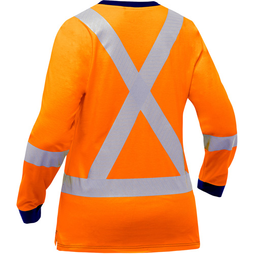 Chemise &agrave; manches longues et X au dos Bisley pour femmes, Poly-coton, Petit, Orange haute visibilit&eacute; Air Extreme Inc.
