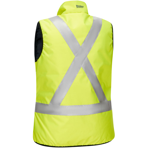 Veste bouffante, enveloppante et r&eacute;versible avec X au dos Bisley pour femmes, Jaune lime haute visibilit&eacute;, 3T-Grand, Polyester Air Extreme Inc.