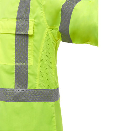 Chemise de travail &agrave; manches longues et X au dos Bisley avec X-Airflow, Poly-coton, Petit, Jaune lime haute visibilit&eacute; Air Extreme Inc.