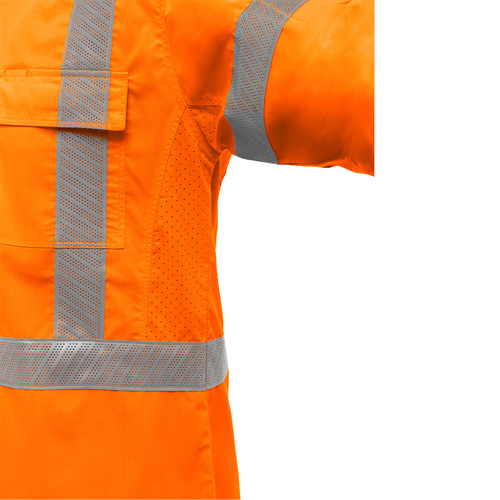 Chemise de travail &agrave; manches longues et X au dos Bisley avec X-Airflow, Poly-coton, Petit, Orange haute visibilit&eacute; Air Extreme Inc.