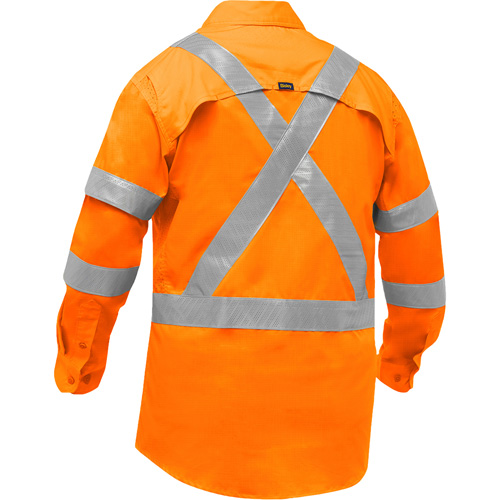 Bisley&reg; X-Back Women's Long Sleeve Work Shirt with X-Airflow, Poly-Cotton, Small, High Visibility Orange Air Extreme Inc.