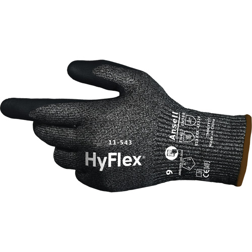 HyFlex&reg; 11-543 Cut Resistant Gloves, Size 6, 13 Gauge, Nitrile Coated, Nylon/Stainless Steel/HPPE/Spandex Shell, ASTM ANSI Level A7/EN 388 Level F Air Extreme Inc.