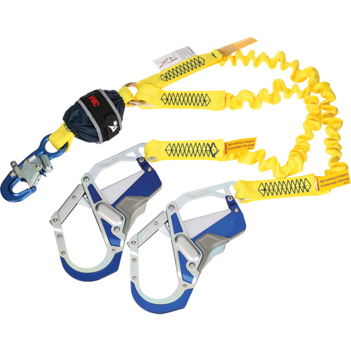 Longe &eacute;lastique d'ancrage double &agrave; amortisseur de choc en sangle, 6', Point d'ancrage &agrave; Crochet d'armature, Crochet mousqueton aux jambes Air Extreme Inc.