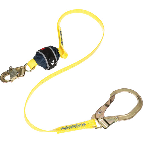 Coated Web Shock-Absorbing Lanyard, 6', Rebar Hook Center, Snap Hook Leg Ends Air Extreme Inc.