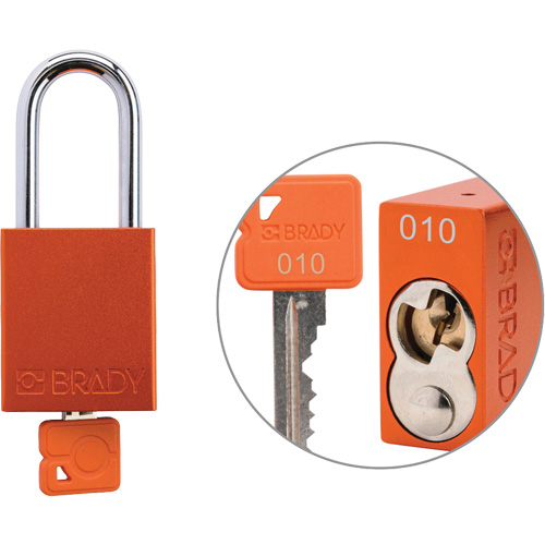 Cadenas de verrouillage de s&eacute;curit&eacute; Velocity Plus, Orange, Cl&eacute;s identiques, Aluminium, Largeur de 1-1/2" Air Extreme Inc.