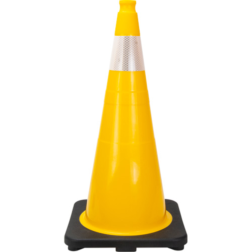 C&ocirc;ne de signalisation de premi&egrave;re qualit&eacute;, 28", Jaune, Bande(s) r&eacute;fl&eacute;chissante(s) 4" Air Extreme Inc.