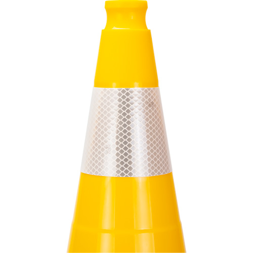 C&ocirc;ne de signalisation de premi&egrave;re qualit&eacute;, 28", Jaune, Bande(s) r&eacute;fl&eacute;chissante(s) 4" Air Extreme Inc.