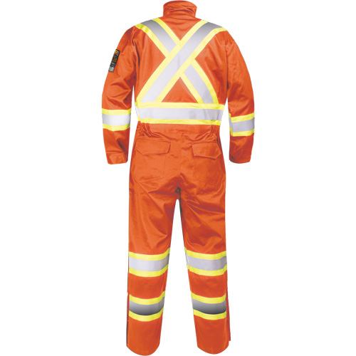 Fire-Resistant Coverall with High-Visibility Bands, Size Small, Orange Air Extreme Inc.