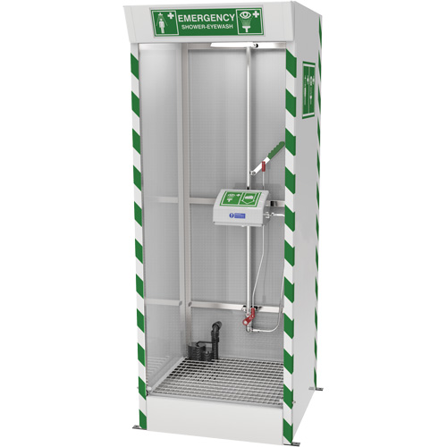 Emergency Cubicle Shower & Covered Eye & Face Wash with Sump Pump Air Extreme Inc.