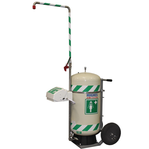 Douche d'urgence mobile et ind&eacute;pendant avec douche oculaire et faciale, Capacit&eacute; 30 gal., Conformit&eacute; Aucune Air Extreme Inc.