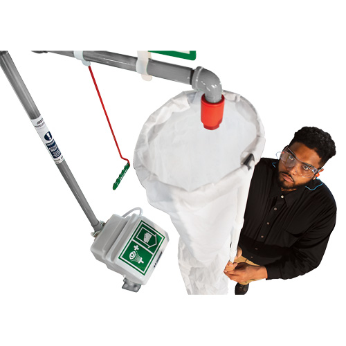 Trousse d'analyse de douche de s&eacute;curit&eacute; avec seau et manchon de douche Air Extreme Inc.